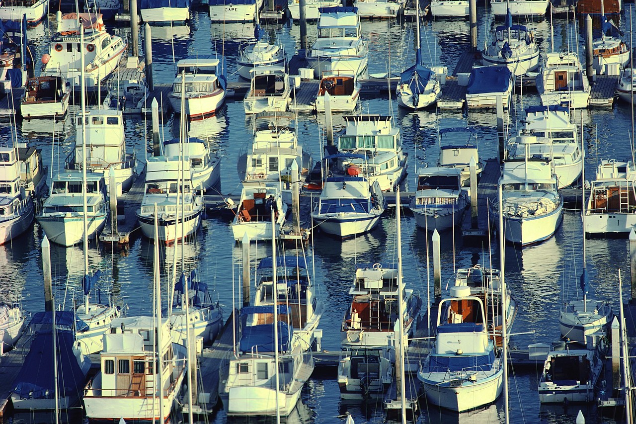 Vacation on Mississippi River.  Marina gas docks.