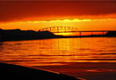 Wabasha Bridge glowing in the evening sky.